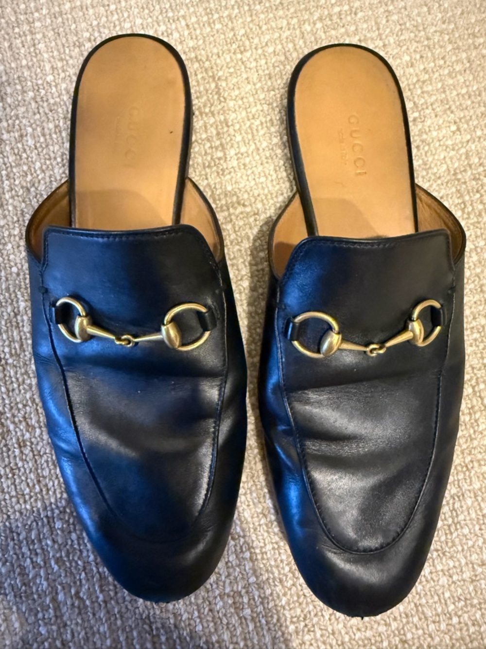 Gucci Princetown black leather mules, size 38.5 - Picture 2 of 7